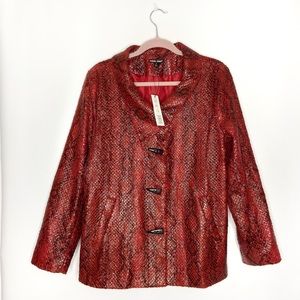 Samuel Dong Red Snakeskin Coat